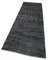 Alfombra de pasillo turquesa negra hecha a mano de lana sobreteñida, Imagen 3