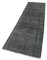 Black Decorative Hand Knotted Wool Overdyed Runner Rug 3