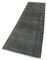 Black Decorative Hand Knotted Wool Overdyed Runner Rug, Image 3