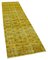 Yellow Traditional Handwoven Antique Overdyed Runner Rug 2