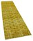 Yellow Traditional Handwoven Antique Overdyed Runner Rug, Image 2