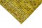 Yellow Traditional Handwoven Antique Overdyed Runner Rug, Image 4