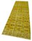 Yellow Traditional Handwoven Antique Overdyed Runner Rug 3