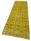 Yellow Traditional Handwoven Antique Overdyed Runner Rug, Image 3