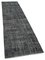 Black Antique Hand Knotted Wool Overdyed Runner Rug, Image 2