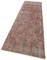 Alfombra de pasillo sobreteñida antigua anatolia roja tejida a mano, Imagen 3