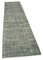 Alfombra de pasillo antigua sobreteñida tradicional gris tejida a mano, Imagen 2