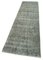 Alfombra de pasillo antigua sobreteñida tradicional gris tejida a mano, Imagen 3