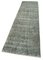 Grey Traditional Handwoven Antique Overdyed Runner Rug 3