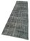 Grey Turkish Hand Knotted Wool Overdyed Runner Rug 3