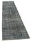 Grey Turkish Hand Knotted Wool Overdyed Runner Rug 2