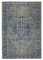 Grey Antique Hand Knotted Wool Large Overdyed Rug 1