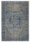 Grey Antique Hand Knotted Wool Large Overdyed Rug, Image 1