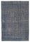 Grauer dekorativer handgewebter Überfärbter Teppich aus Wolle 1