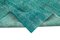 Turquoise Traditional Hand Knotted Wool Large Overdyed Rug 6