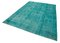 Turquoise Traditional Hand Knotted Wool Large Overdyed Rug 3