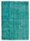 Turquoise Traditional Hand Knotted Wool Large Overdyed Rug 1