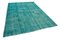 Turquoise Traditional Hand Knotted Wool Large Overdyed Rug 2