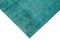 Turquoise Traditional Hand Knotted Wool Large Overdyed Rug 4