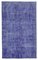 Blue Turkish Handwoven Antique Large Overdyed Rug, Image 1