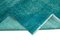 Turquoise Antique Hand Knotted Wool Large Overdyed Rug, Image 6