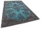 Blauer Überfärbter Handgeknüpfter Teppich aus Wolle 2