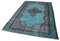 Turquoise Antique Handwoven Carved Overdyed Rug 3