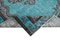 Turquoise Antique Handwoven Carved Overdyed Rug, Image 6