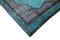 Turquoise Antique Handwoven Carved Overdyed Rug, Image 4