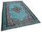 Turquoise Antique Handwoven Carved Overdyed Rug 2