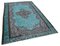 Turquoise Antique Handwoven Carved Overdyed Rug, Image 2