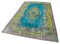 Multicolor Vintage Hand Knotted Wool Over-dyed Rug 3