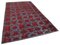 Roter Anatolischer Handgeknüpfter Überfärbter Teppich aus Wolle 2