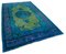 Überfärbter Türkischer Handgewebter Teppich in Blau 2