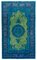 Tappeto sovratinto in lana blu fatto a mano, Turchia, Immagine 1