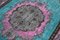 Turquoise Anatolian Hand Knotted Wool Overdyed Rug, Image 5