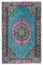 Turquoise Anatolian Hand Knotted Wool Overdyed Rug 1