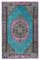 Turquoise Anatolian Hand Knotted Wool Overdyed Rug, Image 1