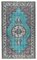 Blue Vintage Hand Knotted Wool Over-dyed Rug, Image 1
