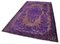 Vintage Purple Hand Knotted Wool Overdyed Rug 3