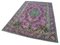Handgeknüpfter Rosa Überfärbter Teppich aus Wolle 3