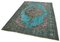 Grauer antiker handgewebter überfärbter Teppich 3
