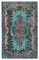 Blue Anatolian Hand Knotted Wool Overdyed Rug 1