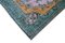 Blauer Dekorativer Handgemachter Überfärbter Teppich aus Wolle 4