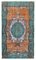 Überfärbter türkiser Vintage Teppich mit handverknüpfter Wolle 1