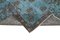 Handbemalter geschnitzter antiker Überfärbter Teppich in Blau 6
