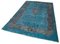 Blue Vintage Hand Knotted Wool Over-dyed Rug 3