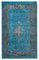 Überfärbter blauer handgeknüpfter Vintage Teppich 1