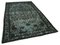 Vintage Black Hand Knotted Wool Overdyed Rug 2
