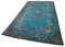 Blue Vintage Hand Knotted Wool Over-dyed Rug, Image 3